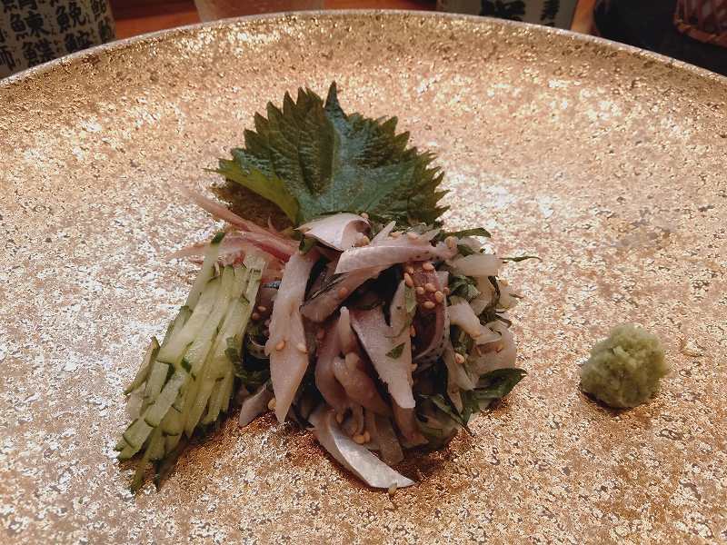 「鮨dining松雪」のこはだのつまみ