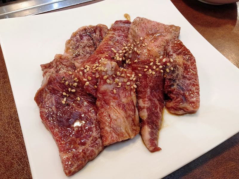 広島県広島市にある、ボートレーサー山口剛選手の実家「焼肉上海」の和牛切り落とし
