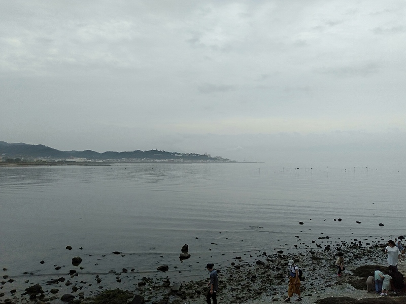蒲郡の竹島にある遊歩道から見える景色
