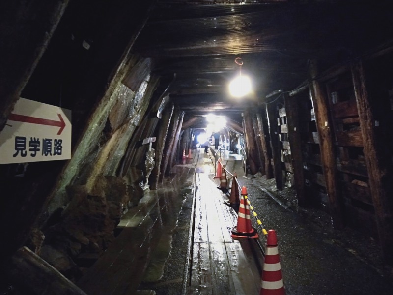 足尾銅山の通洞内の見学順路
