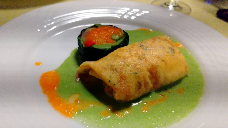 伊香保温泉の洋風旅館ぴのんの夕食の魚料理