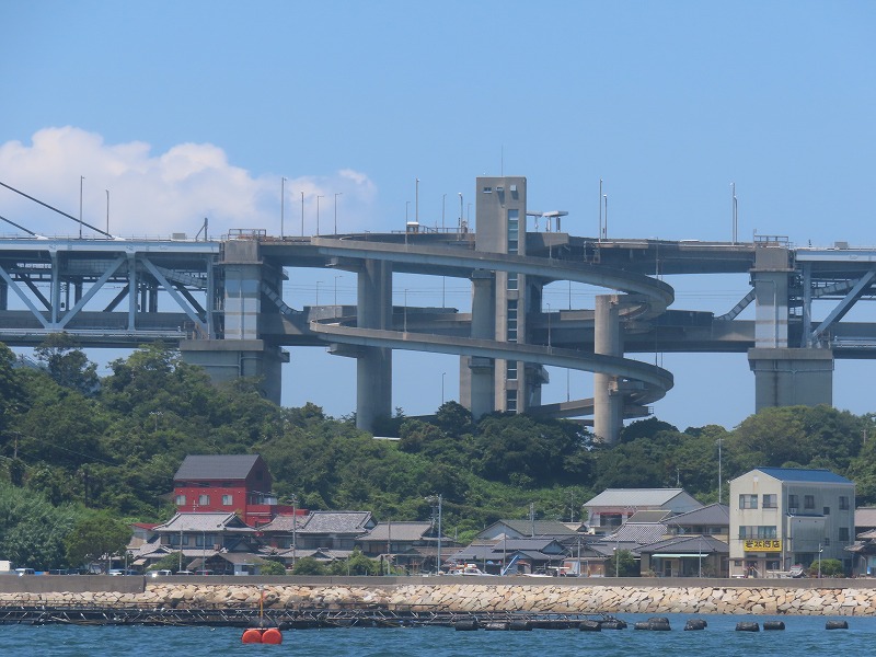 瀬戸大橋周遊観光船から見える瀬戸大橋のジャンクション